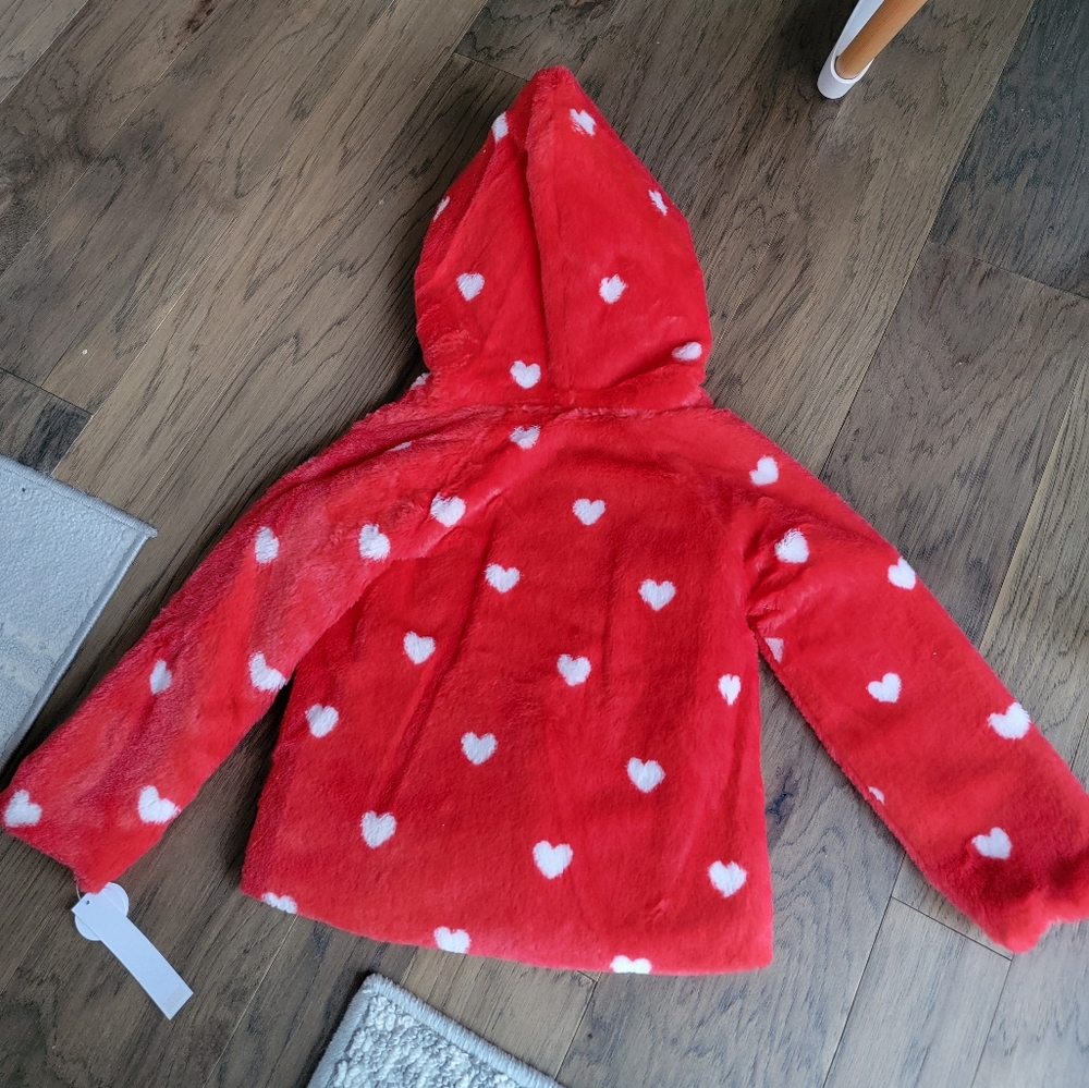 LAST 1! 🔥NEW! ❤️ Tahari GIRLS VALENTINE HEART PRINT FAUX FUR COAT & OUTFIT SET! - Picture 14 of 16